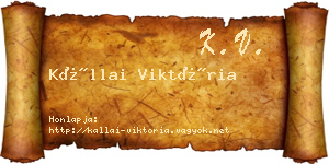 Kállai Viktória névjegykártya